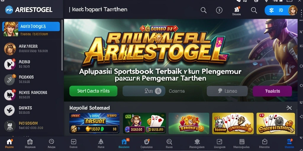 Tampilan gameplay ARIESTOGEL dengan antarmuka yang intuitif.