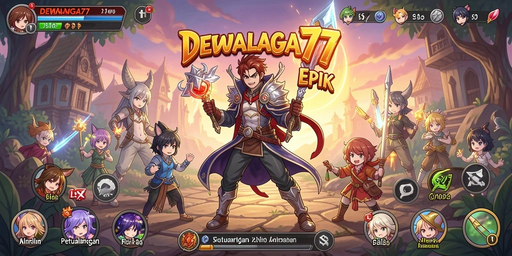 Tampilan gameplay seru dari DEWANAGA77 dengan karakter Anime beraksi.