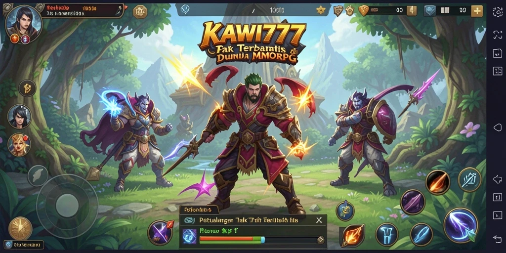 Screenshot gameplay KAWI777 yang menampilkan aksi seru dalam MMORPG.