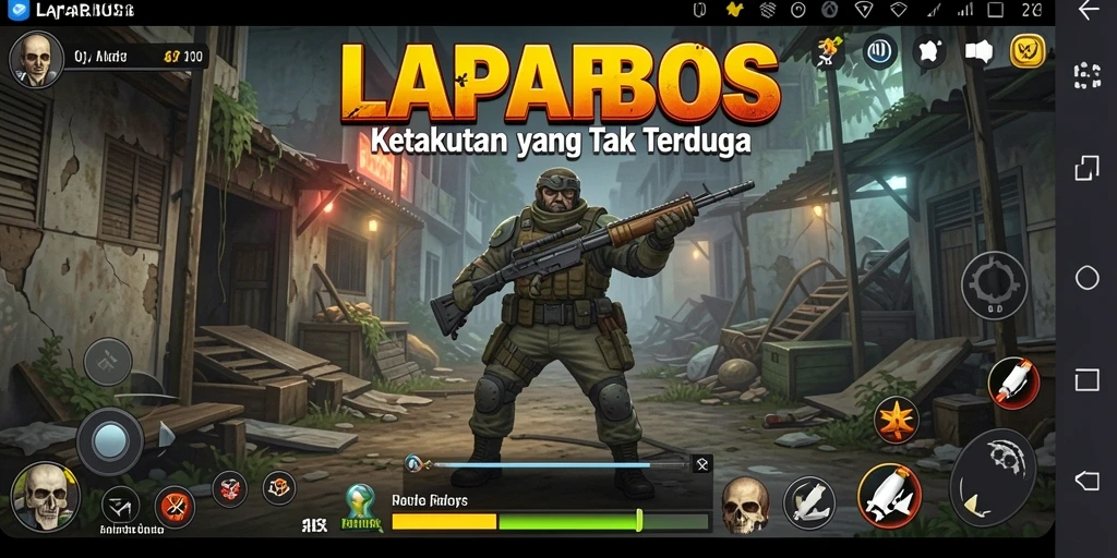 Tangkapan layar dari gameplay LAPARBOS yang menyeramkan.