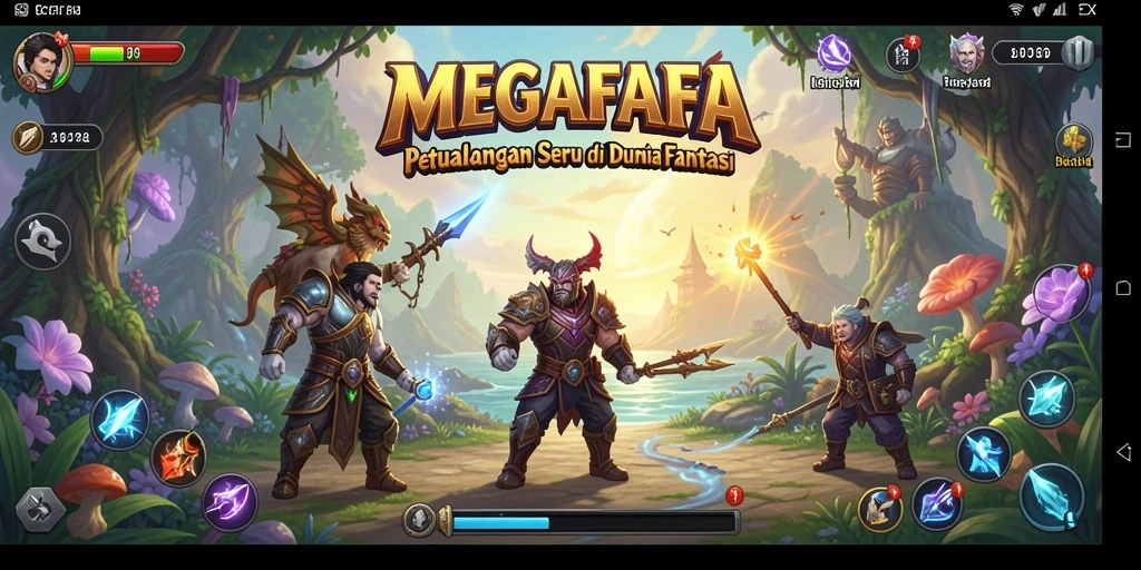 Tampilan gameplay MEGAFAFA yang penuh aksi dan petualangan seru.