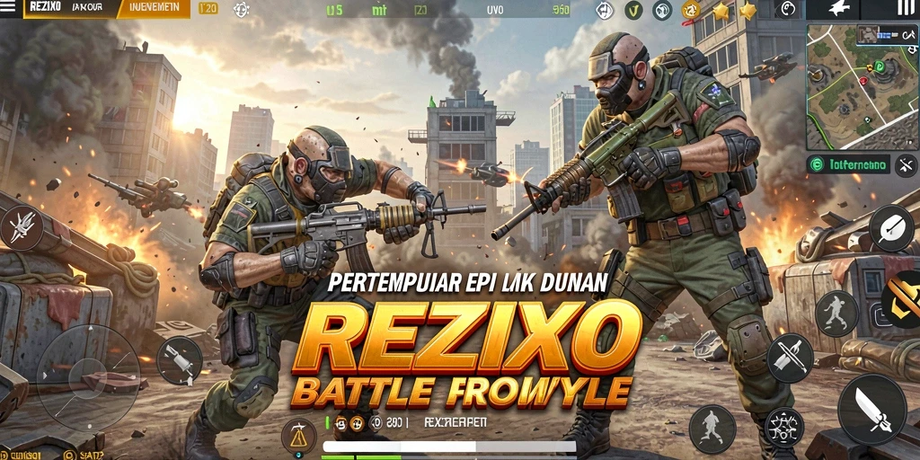 Tampilan gameplay mendebarkan dalam aksi Battle Royale.