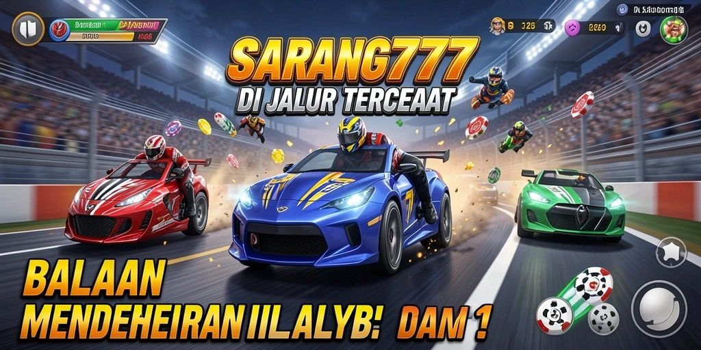 Screenshot menampilkan aksi balapan seru di SARANG777.
