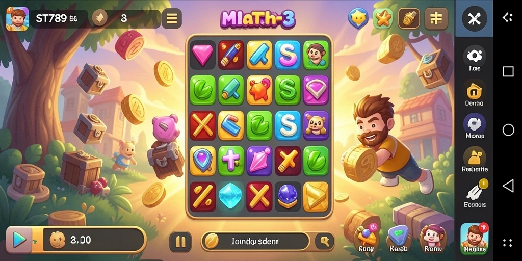 Tampilan gameplay ST789 dengan kombinasi warna-warni yang ceria.