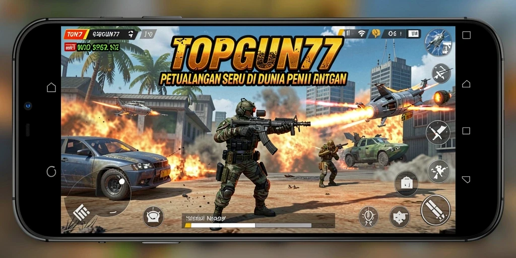 Tampilan gameplay mendebarkan dari TOPGUN77 yang menampilkan petualangan seru.