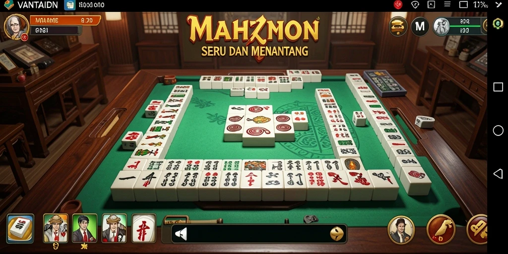 Tampilan gameplay seru di VANTAIDN dengan elemen Mahjong yang menarik.