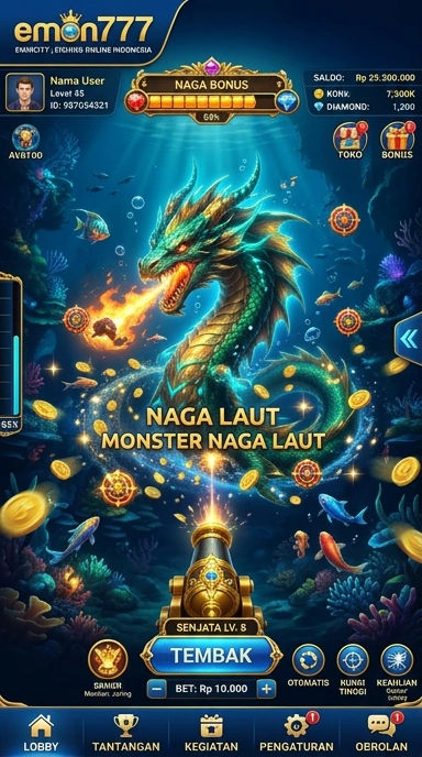 Tampilan aplikasi emon777 dengan berbagai kategori aplikasi.